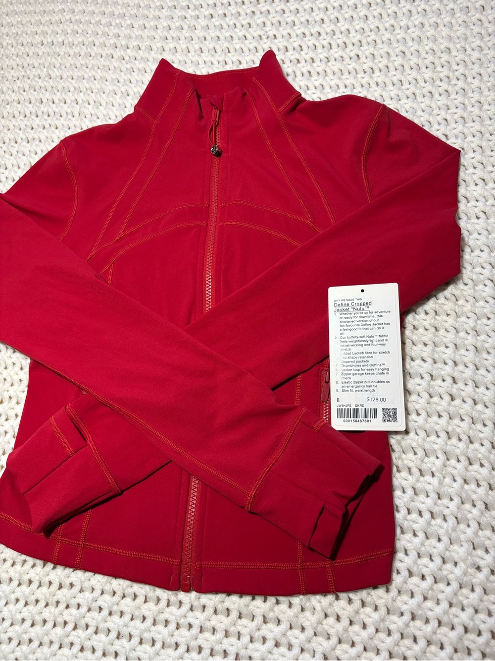 RARE! Lululemon dark red define cropped jacket nulu size 8 - Picture 4 of 9